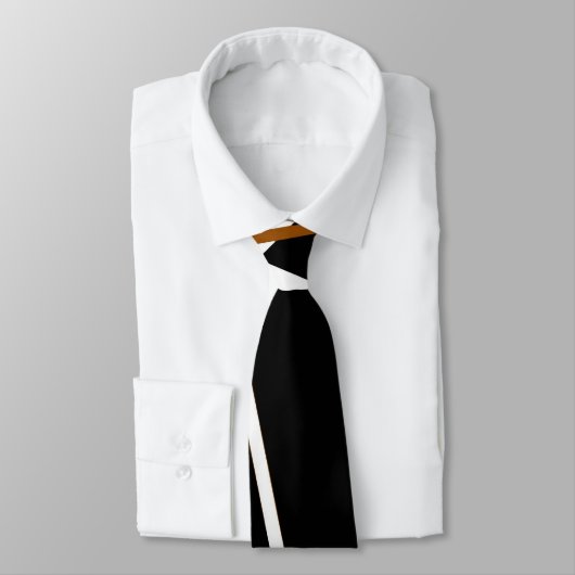 Cravate Géométrie Urbaine Noir Blanc Brun-Sienne (Attaché)