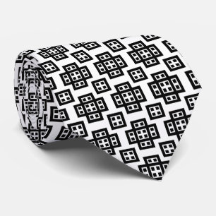 Cravate Géométrique 030614 - Noir sur blanc