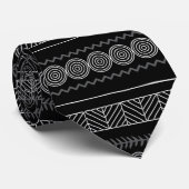 Cravate géométrique Aftrican noir/blanc (Roulé)