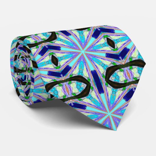 cravate géométrique bold blue stars (Roulé)