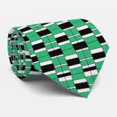 Cravate Géométrique du milieu du siècle vert noir (Roulé)
