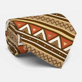 Cravate Géométrique du sud-ouest, Brown modernes, Tan et (Roulé)