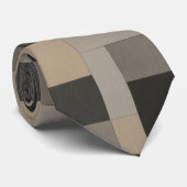 Cravate Géométrique moderne beige et noir (Roulé)