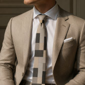 Cravate Géométrique moderne beige et noir