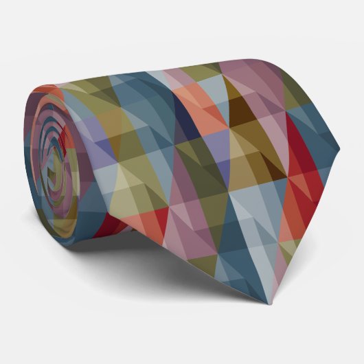 Cravate géométrique multicolore (Roulé)