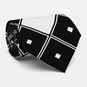 Cravate géométrique pour hommes noirs et blancs (Roulé)