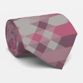 Cravate géométrique rose et mauve (Roulé)