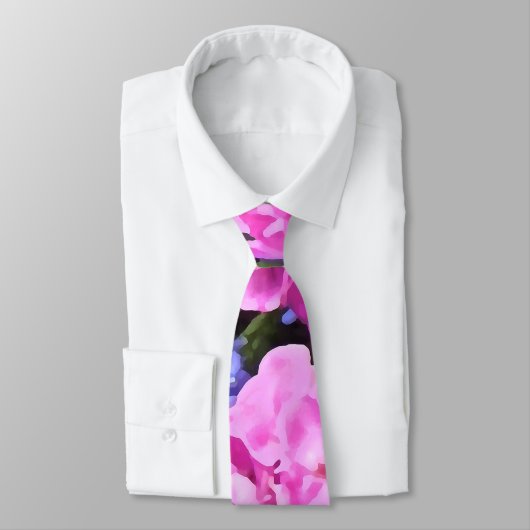 Cravate Geraniums et Periwinkle (Attaché)