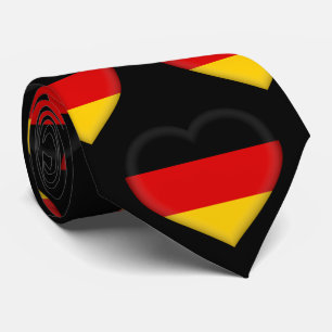 Cravate Germany Flag Colors Heart Pattern Neck Tie