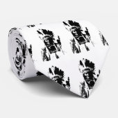 Cravate Geronimo noir et blanc (Roulé)