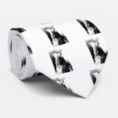Cravate Geronimo noir et blanc (Roulé)