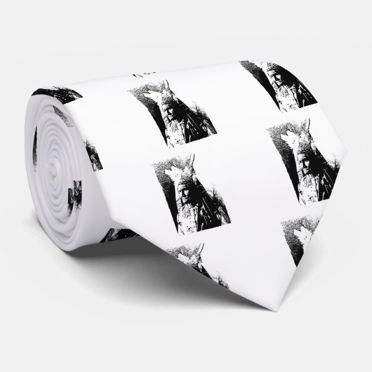 Cravate Geronimo noir et blanc (Roulé)