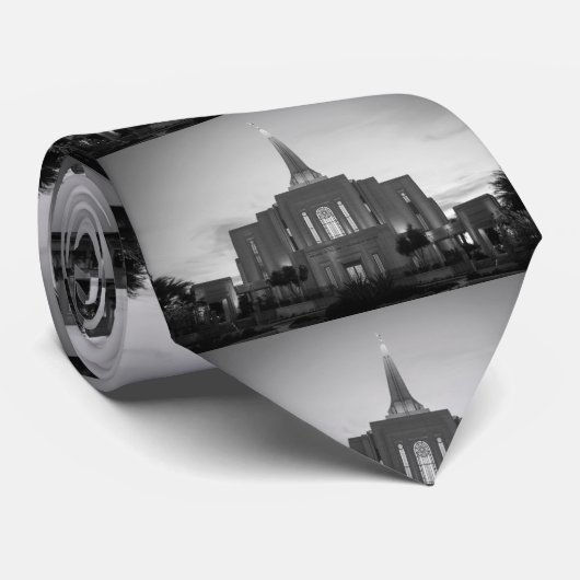 Cravate Gilbert Temple en noir et blanc (Roulé)