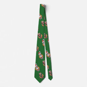 Cravate Ginger Chat Noël Sur Vert