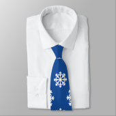 Cravate Gingerbread Man on Blue White Snowflakes (Attaché)