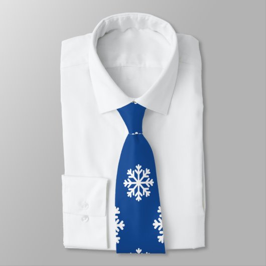 Cravate Gingerbread Man on Blue White Snowflakes (Attaché)