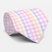 Cravate Gingham Arc-en-Ciel Pastel (Roulé)