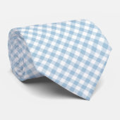 Cravate Gingham Bleu Ciel (Roulé)