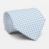 Cravate Gingham Bleu Ciel (Roulé)
