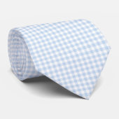 Cravate Gingham bleu glace (Roulé)