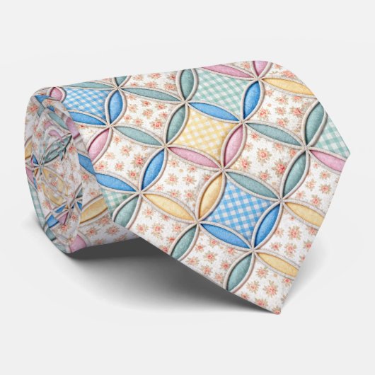 Cravate Gingham Cathedral Window Quilt Design (Roulé)