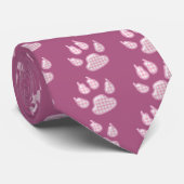 Cravate gingham dog paw - pink (Roulé)