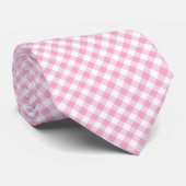 Cravate Gingham rose bubble gum (Roulé)