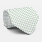 Cravate Gingham Vert Sauge (Roulé)