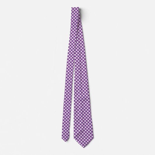 Cravate Gingham Violet (Dos)