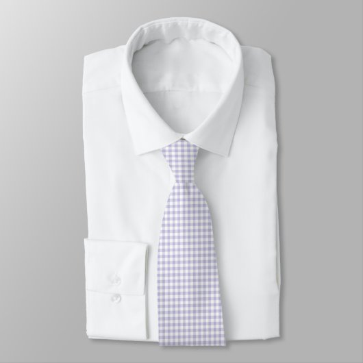 Cravate Gingham Violet Lavande (Attaché)