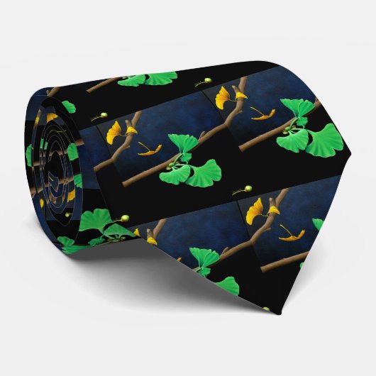 Cravate "Gingko " (Roulé)