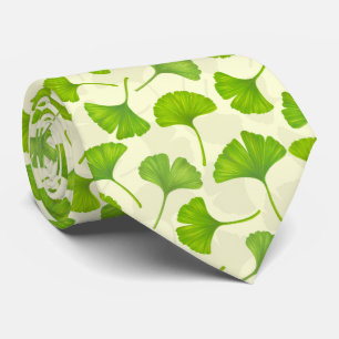 Cravate Ginkgo pattern on off white