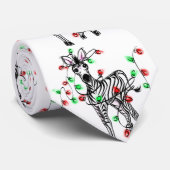 Cravate girafe de fête, lumières rouge vertes (Roulé)