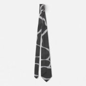 Cravate Girafe Imprimé Noir et Gris Clair (Dos)