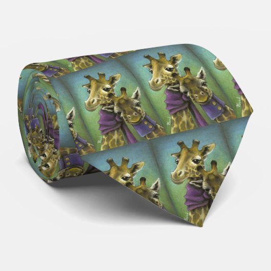Cravate Girafes de hippie (Roulé)