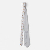 Cravate Girafes Motif Faune Gris Clair (Dos)