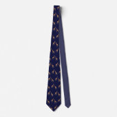 Cravate Girafes Motif Faune Sauvage Bleu Foncé (Devant)