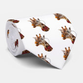 Cravate Giraffe drôle avec Bowtie et Monocle (Roulé)