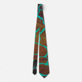 Cravate Giraffe Impression Brown et Turquoise (Dos)