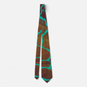 Cravate Giraffe Impression Brown et Turquoise (Dos)
