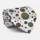 Cravate Giraffe Impression Brown et Turquoise (Roulé)