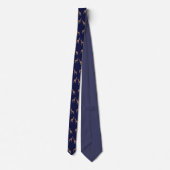 Cravate Giraffes Motif de la faune bleu foncé (Dos)