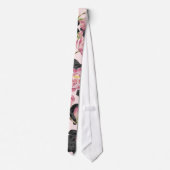 Cravate Girly rougissent les fleurs roses et noires (Dos)