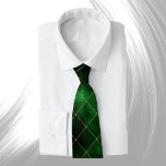 Cravate Glam Green Gold géométrique<br><div class="desc">Motif géométrique vert et or.</div>