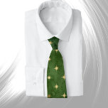 Cravate Glam Green Gold Stars Hiver<br><div class="desc">Des étoiles d'or sur un arrière - plan vert.</div>