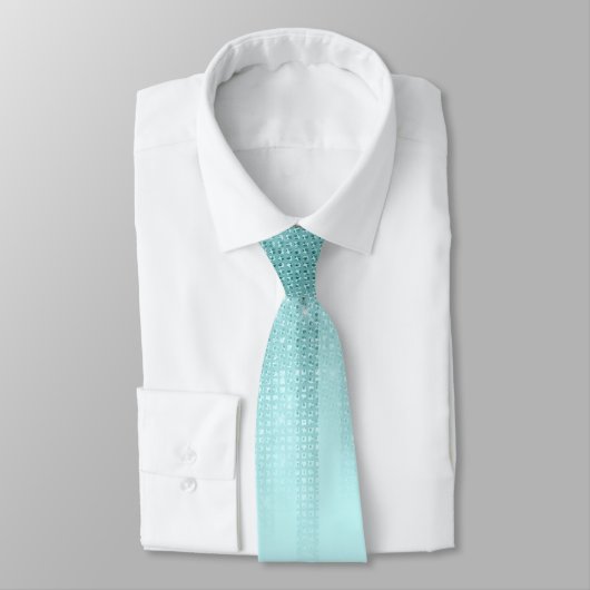 Cravate Glam Mint Green Aqua Parties scintillant Gradient  (Attaché)