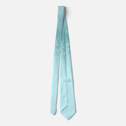 Cravate Glam Mint Green Aqua Parties scintillant Gradient  (Dos)