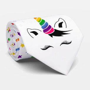Cravate Glam Rainbow Unicorn