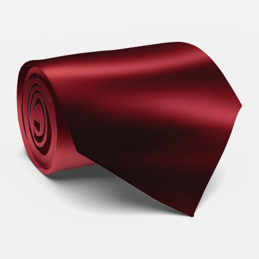 Cravate Glam rouge foncé Wavy Faux Satin Design abstrait (Roulé)
