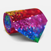 Cravate Glam Sparkle Colorful Rainbow Sequins (Roulé)